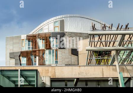 Edimburgo, Scozia, Regno Unito - Parlamento scozzese di EMBT (Miralles / Tagliabue) con RMJM Foto Stock