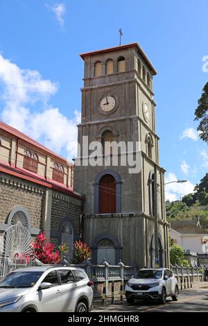 Basilica Cattedrale dell'Immacolata Concezione, Piazza Derek Walcott, Castries, Santa Lucia, Isole Windward, Antille minori, Antille Occidentali Caraibi Foto Stock