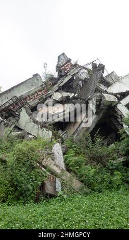 Danni agli edifici dopo il terremoto a Wenchuan, Sichuan, Cina Foto Stock