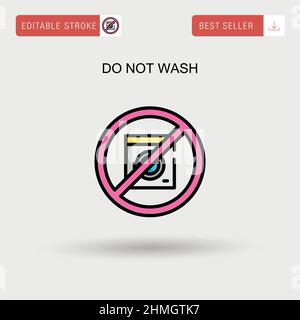 Non lavare l'icona del vettore semplice. Illustrazione Vettoriale