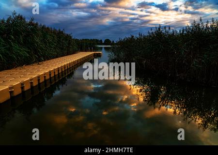 Mechower See, Meclemburgo-Pomerania occidentale Foto Stock