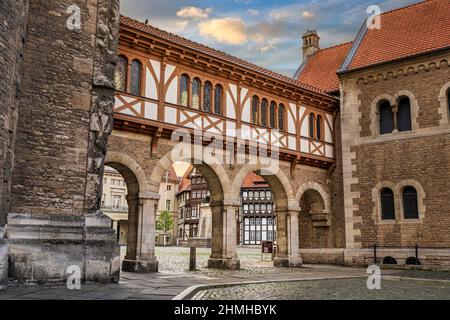 Città vecchia di Brunswick (Braunschweig), Germania durante il tramonto Foto Stock