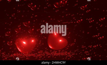 San Valentino sfondo con due cuori Foto Stock