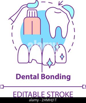 Icona del concetto di incollaggio dentale Illustrazione Vettoriale