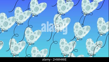 palloncini a forma di cuore blu su uno sfondo chiaro. illustrazione 3d Foto  stock - Alamy