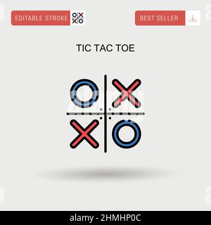 Icona del vettore semplice TIC tac TOE. Illustrazione Vettoriale