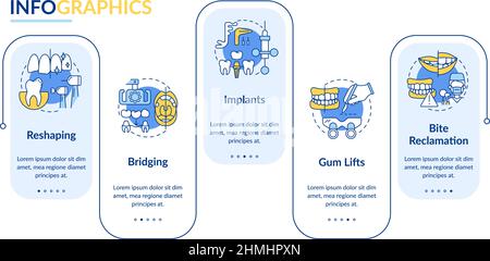 Modello infografico rettangolo delle procedure di miglioramento cosmetico Illustrazione Vettoriale