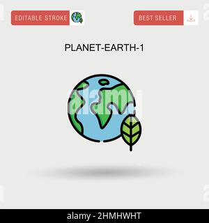 Planet-Earth-1 icona vettoriale semplice. Illustrazione Vettoriale