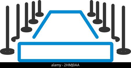 Icona Red Carpet. Contorno grassetto modificabile con disegno riempimento colore. Illustrazione vettoriale. Illustrazione Vettoriale