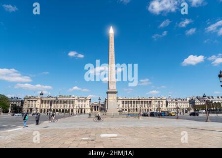 L'obelisco di Luxor su Place de la concorde a Parigi Foto Stock