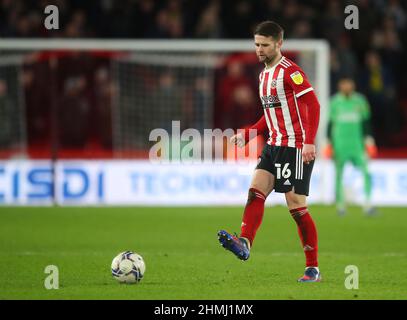 Sheffield, Inghilterra, 9th febbraio 2022. Oliver Norwood di Sheffield Utd durante la partita del campionato Sky Bet a Bramall Lane, Sheffield. Il credito dovrebbe essere: Simon Bellis / Sportimage Foto Stock