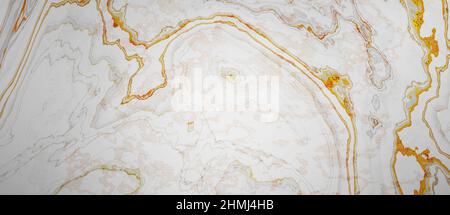 Primo piano lucido venature uniche di marmo avorio colori grigio chiaro Abstract Texture background usato come materiale di texture Foto Stock
