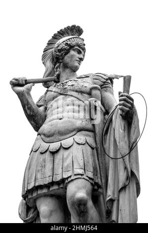 Statua commemorativa dell'imperatore Adriano - che costruì il muro romano AD122-128 - Brampton, North-East Cumbria, Cumbria, Inghilterra, Regno Unito Foto Stock