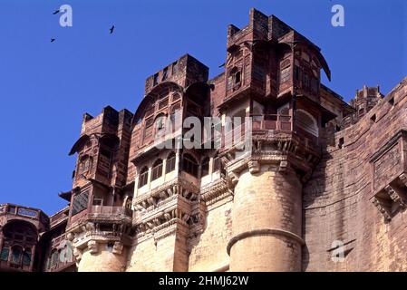 India. Il Palazzo reale in Jodhpur Rajasthan Foto Stock