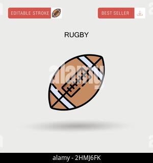 Rugby semplice icona vettoriale. Illustrazione Vettoriale
