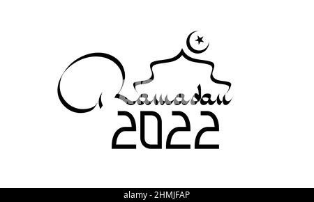 Ramadan Kareem. Islamic preghiera mese pennello calligrafia concetto vettore modello per banner, scheda, poster, sfondo. Illustrazione Vettoriale