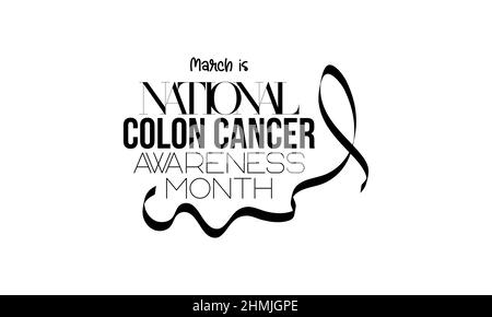 National Colon Cancer Awareness mese. Modello vettoriale di concetto di consapevolezza della salute per banner, schede, poster, sfondo. Illustrazione Vettoriale