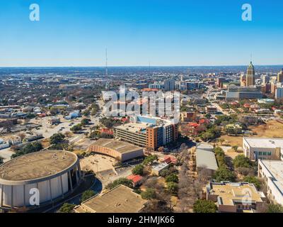 Vista ad alto angolo del paesaggio cittadino del Texas Foto Stock