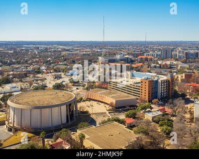 Vista ad alto angolo del paesaggio cittadino del Texas Foto Stock