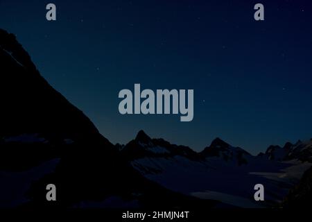 Klarer Sternenhimmel bei der Cavarras-Hütte Foto Stock