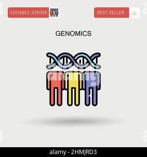 Icona vettore semplice genomica. Illustrazione Vettoriale