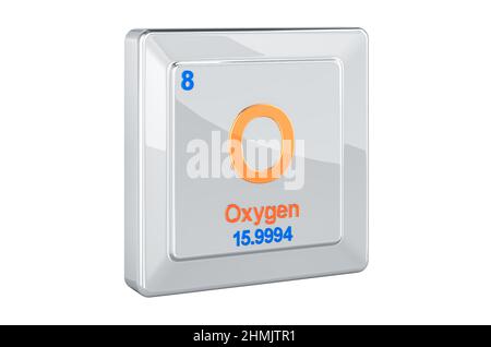 Ossigeno O elemento isolato su sfondo bianco Foto Stock