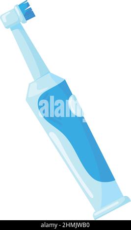 Icona dello spazzolino elettrico. Denti spazzolando cartoon dispositivo isolato su sfondo bianco Illustrazione Vettoriale