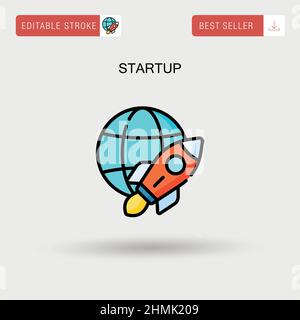 Icona vettore semplice di avvio. Illustrazione Vettoriale