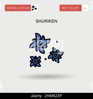 Icona vettore semplice Shuriken. Illustrazione Vettoriale