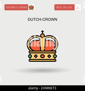 Icona vettore semplice corona olandese. Illustrazione Vettoriale