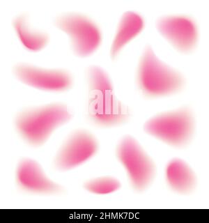 Rosa fluido sfocato forme, astratto petali di rosa in movimento. Illustrazione Vettoriale