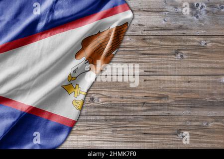Stati Uniti paese Stato americano Samoa su vecchio legno modello tavola tavola Foto Stock