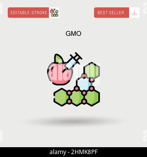 Icona vettore semplice GMO. Illustrazione Vettoriale