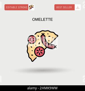 Omelette semplice vettore icona. Illustrazione Vettoriale