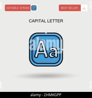 Lettera maiuscola icona vettoriale semplice. Illustrazione Vettoriale