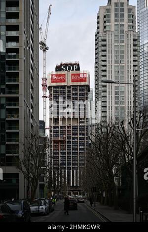 Architettura dei Docklands di Londra Foto Stock