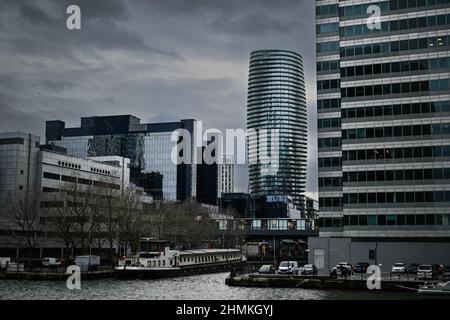 Architettura dei Docklands di Londra Foto Stock