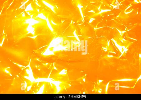 Tessuto di polietilene lucido sbriciolato, primo piano Foto Stock