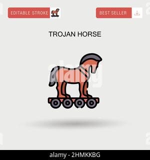 Cavallo di Troia semplice icona vettoriale. Illustrazione Vettoriale