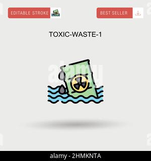 Icona vettore semplice Toxic-Waste-1. Illustrazione Vettoriale