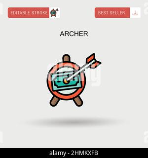Icona vettore semplice Archer. Illustrazione Vettoriale