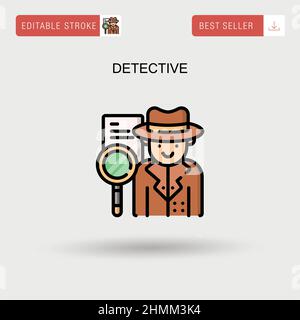 Icona vettore semplice detective. Illustrazione Vettoriale