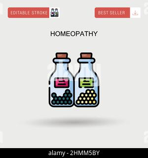 Omeopatia semplice icona vettoriale. Illustrazione Vettoriale