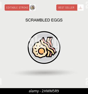 Uova strapazzate semplice icona vettoriale. Illustrazione Vettoriale