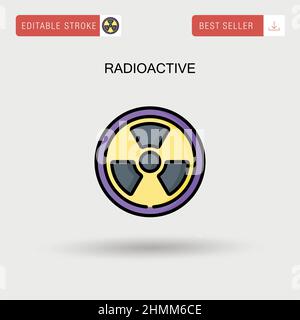 Icona vettore semplice radioattivo. Illustrazione Vettoriale