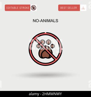 Icona vettore semplice No-Animals. Illustrazione Vettoriale