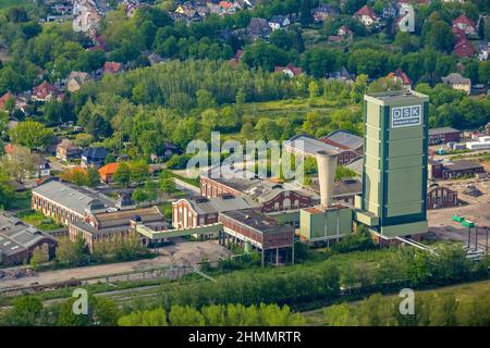 Vista aerea, ex DSK Colliery Lippe, Egonstraße, confine con la città di Gelsenkirchen, Westerholt, Hassel, Gelsenkirchen, zona della Ruhr, Renania settentrionale-Vestfalia Foto Stock