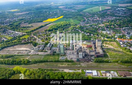 Vista aerea, ex DSK Colliery Lippe, Egonstraße, confine con la città di Gelsenkirchen, Westerholt, Hassel, Gelsenkirchen, zona della Ruhr, Renania settentrionale-Vestfalia Foto Stock