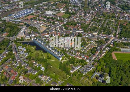 Vista aerea, centro di vendita al dettaglio supplementare, Bochumer Straße, Wissenschaftspark Gelsenkirchen GmbH, Ückendorf, Gelsenkirchen, Area della Ruhr, Nord R. Foto Stock