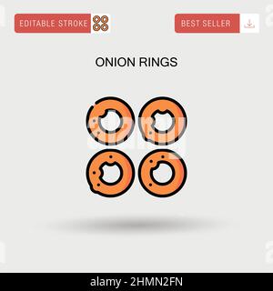 Anelli di cipolla semplice icona vettoriale. Illustrazione Vettoriale